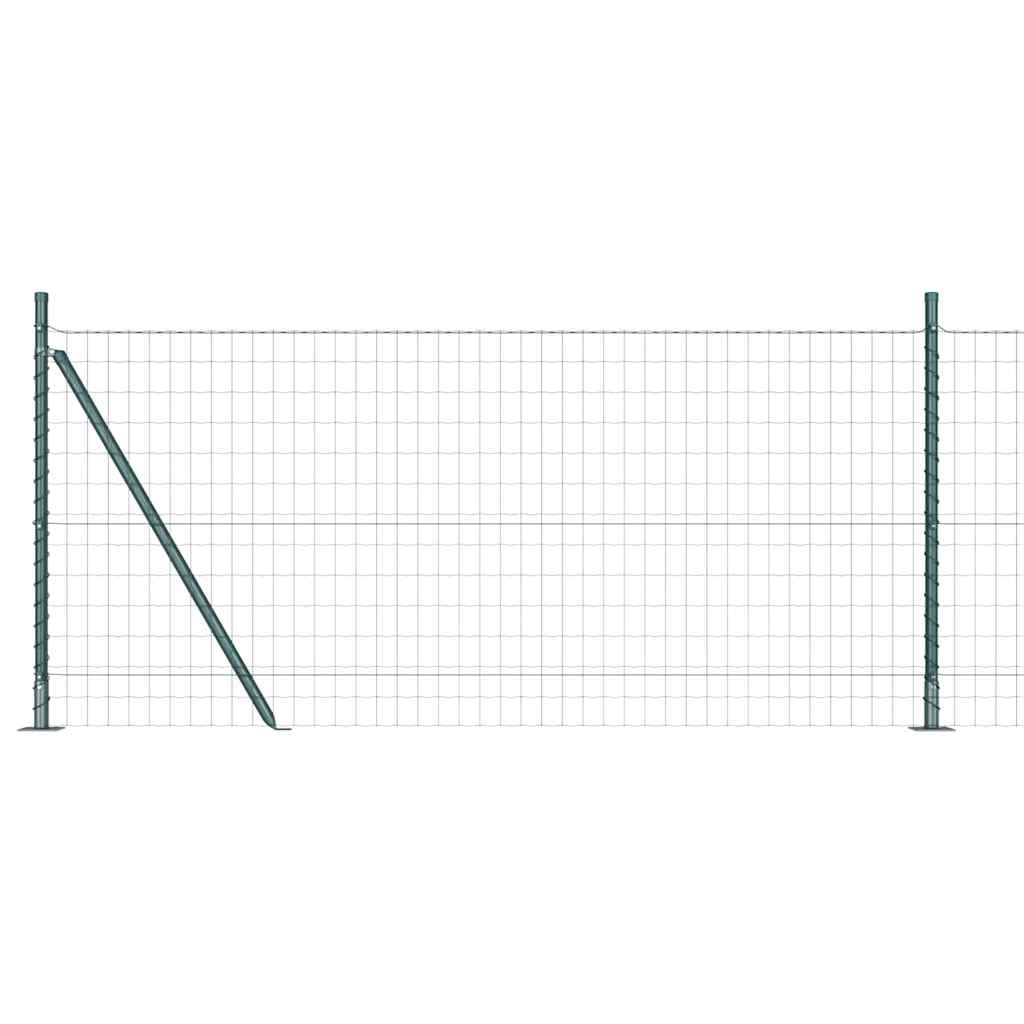 Ograda s postovima Zelena 1 x 10 m Čelik i PVC
