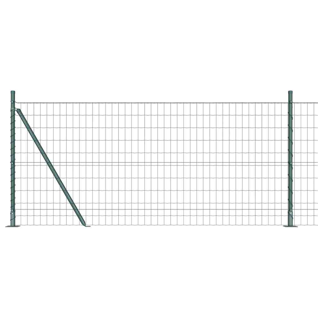 Ograda s postovima Zelena 0,8 x 10 m Čelik i PVC