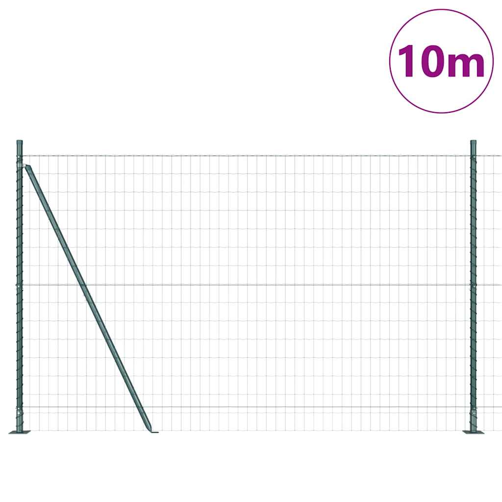 Ograda s postovima Zelena 1,4 x 10 m Čelik i PVC