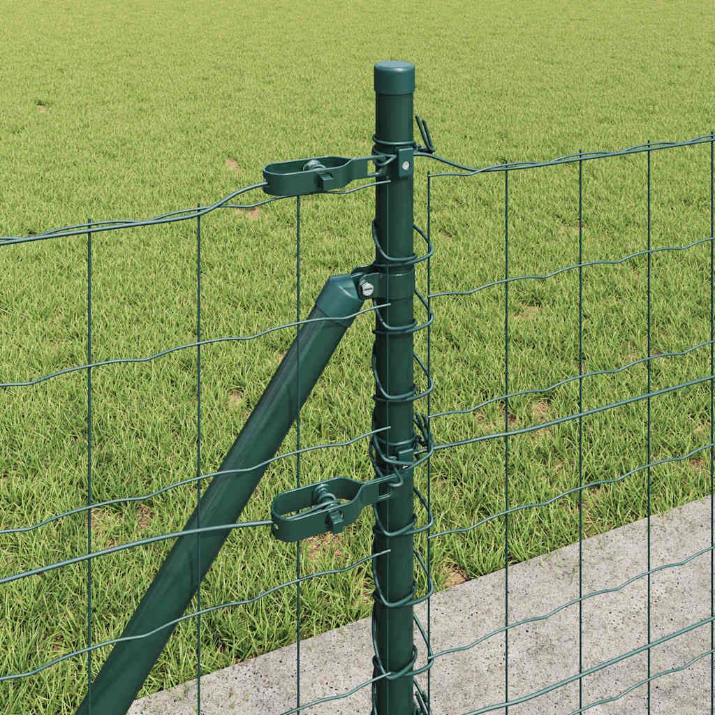 Ograda s postovima Zelena 0,4 x 10 m Čelik i PVC