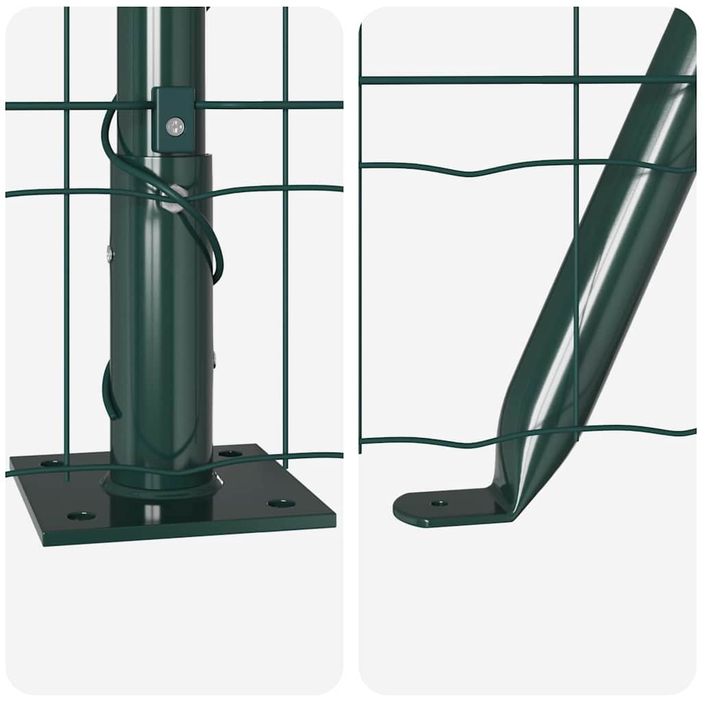 Ograda s postovima Zelena 0,6 x 10 m Čelik i PVC