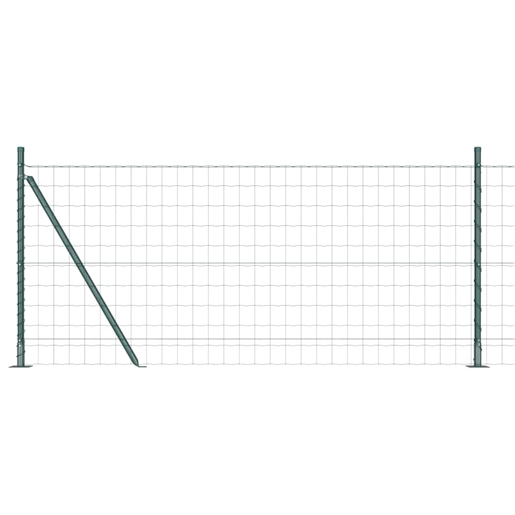 Ograda s postovima Zelena 1 x 10 m Čelik i PVC