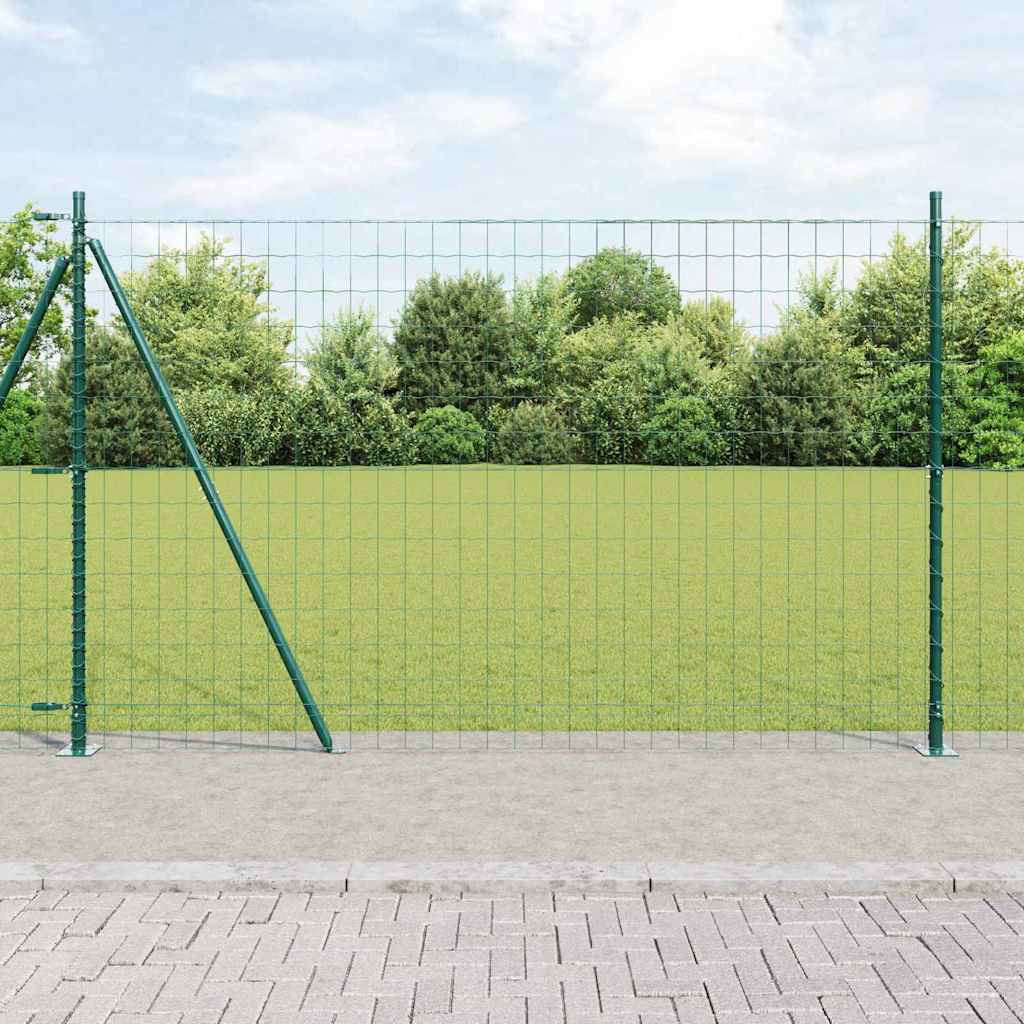 Ograda s postovima Zelena 1,4 x 10 m Čelik i PVC