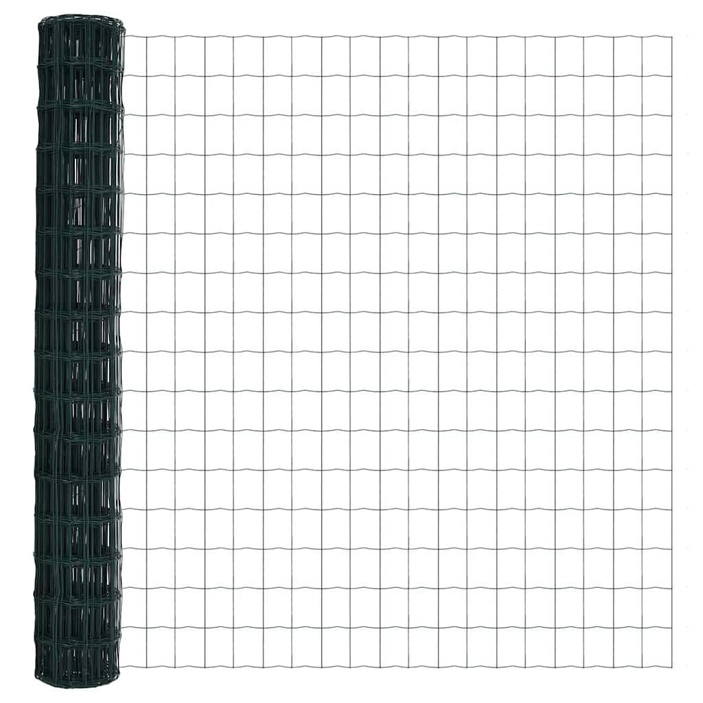 Ograda s postovima Zelena 1,4 x 10 m Čelik i PVC