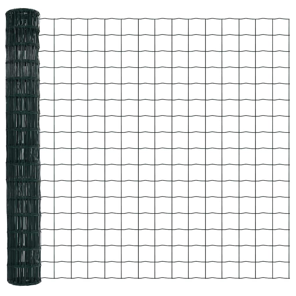 Ograda s postovima Zelena 1,6 x 10 m Čelik i PVC