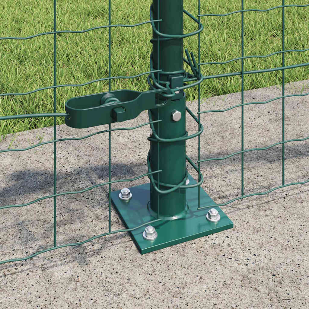 Ograda s postovima Zelena 0,4 x 25 m Čelik i PVC
