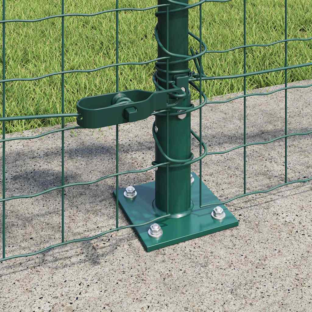 Ograda s postovima Zelena 1 x 25 m Čelik i PVC
