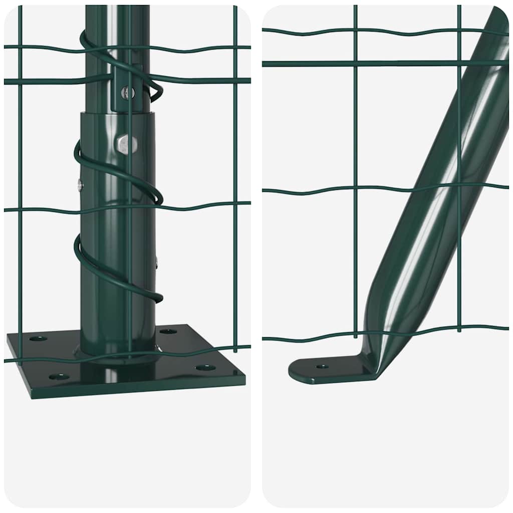 Ograda s postovima Zelena 0,6 x 25 m Čelik i PVC