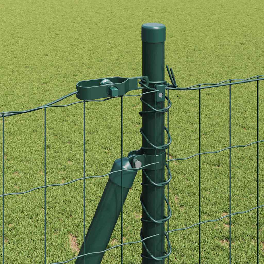 Ograda s postovima Zelena 1,2 x 25 m Čelik i PVC