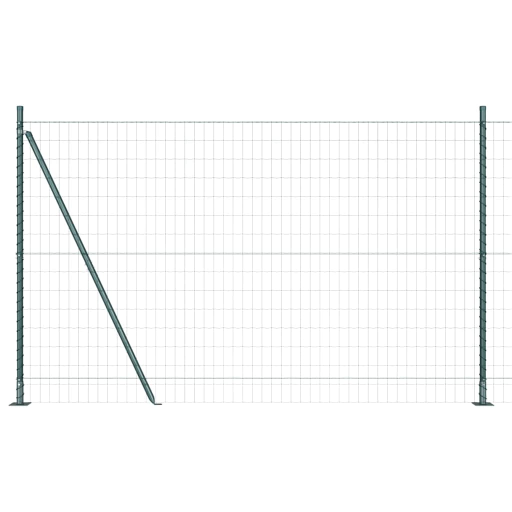 Ograda s postovima Zelena 1,2 x 25 m Čelik i PVC