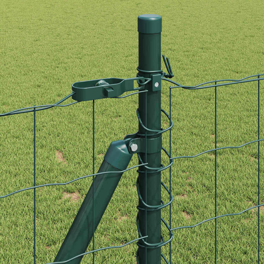Ograda s postovima Zelena 1 x 25 m Čelik i PVC