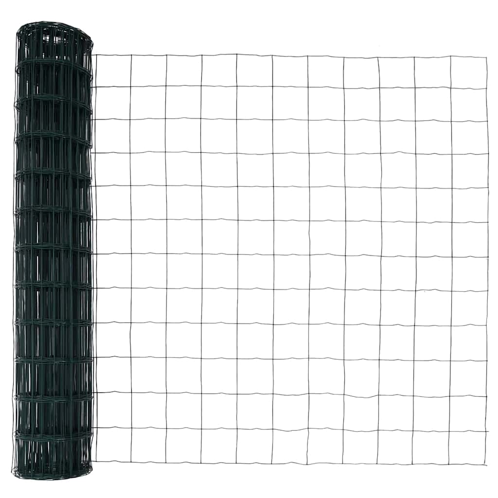Ograda s postovima Zelena 0,8 x 25 m Čelik