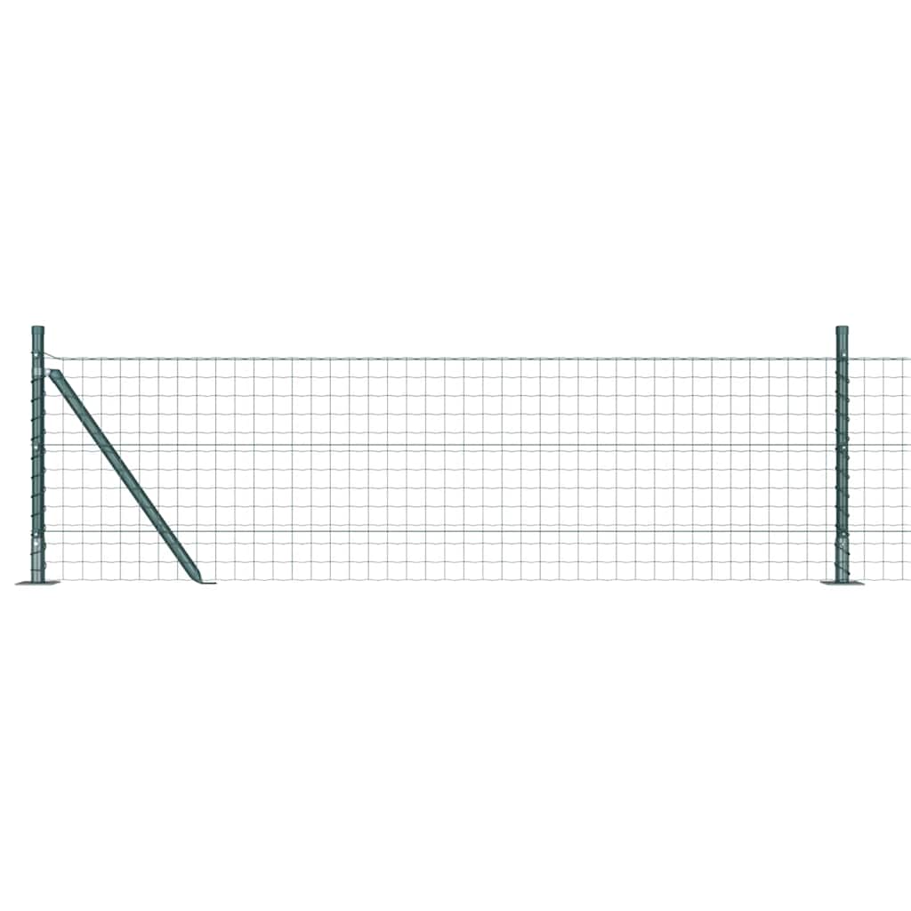 Ograda s postovima Zelena 0,4 x 50 m Čelik i PVC