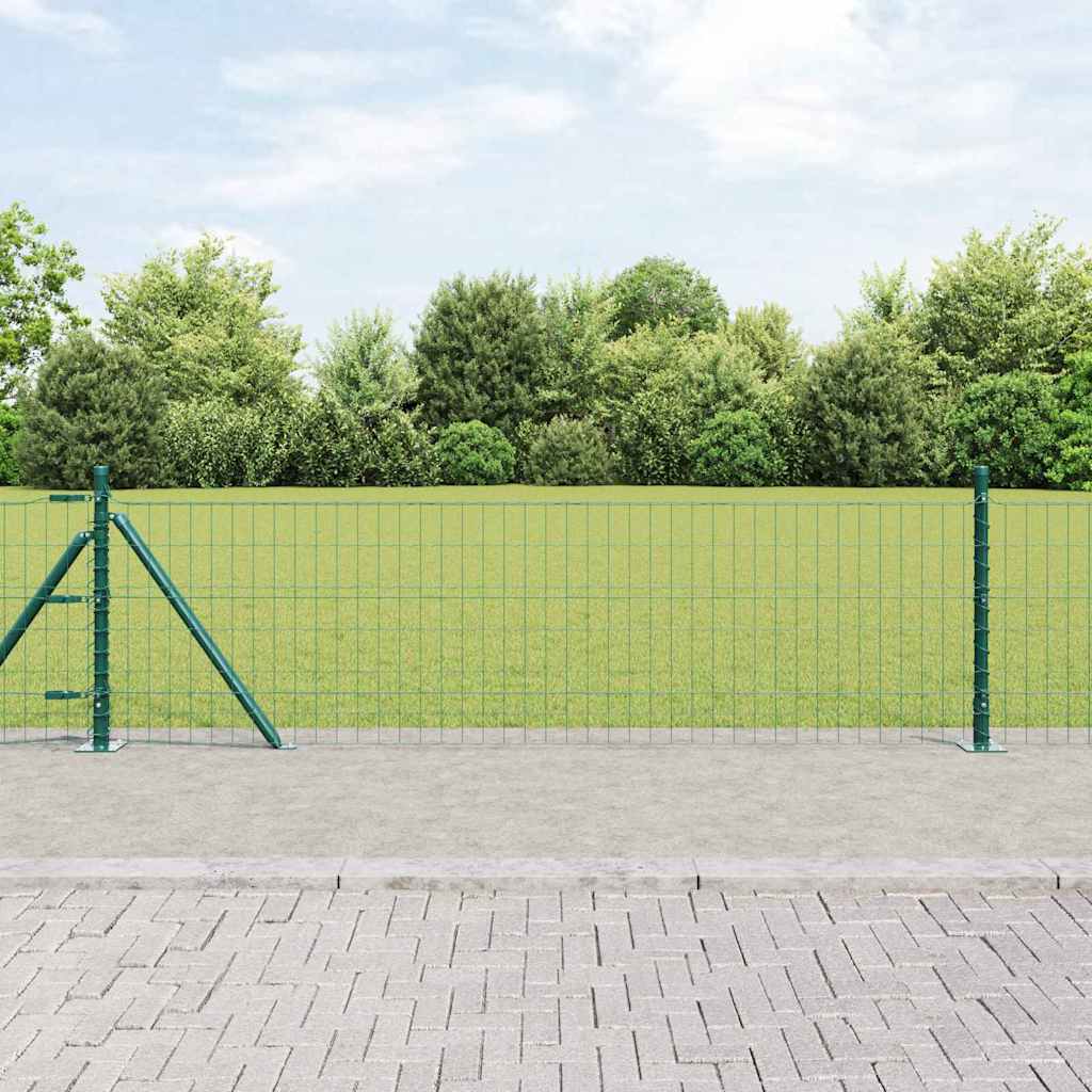 Ograda s postovima Zelena 0,4 x 50 m Čelik i PVC