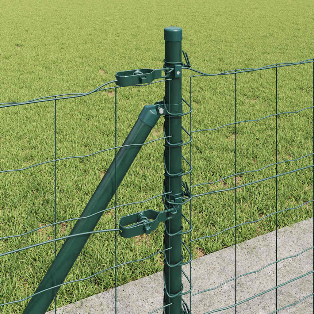 Ograda s postovima Zelena 0,6 x 50 m Čelik i PVC