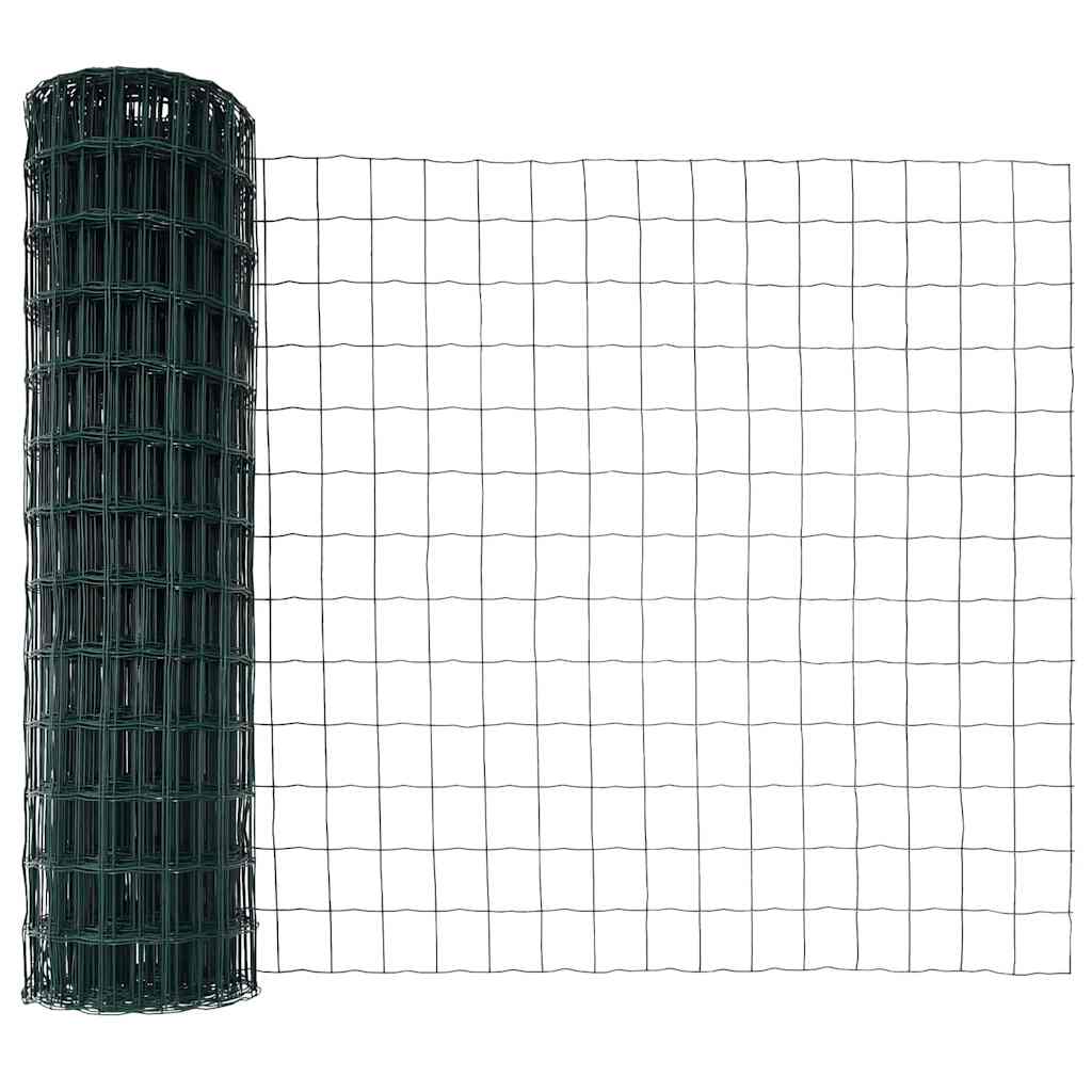 Ograda s postovima Zelena 0,8 x 25 m Čelik