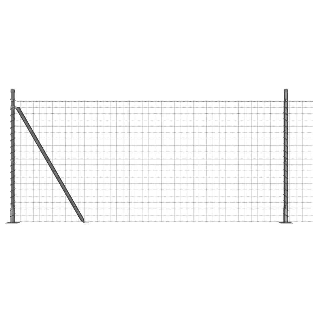 Ograda s postovima Siva 0,8 x 10 m Čelik i PVC