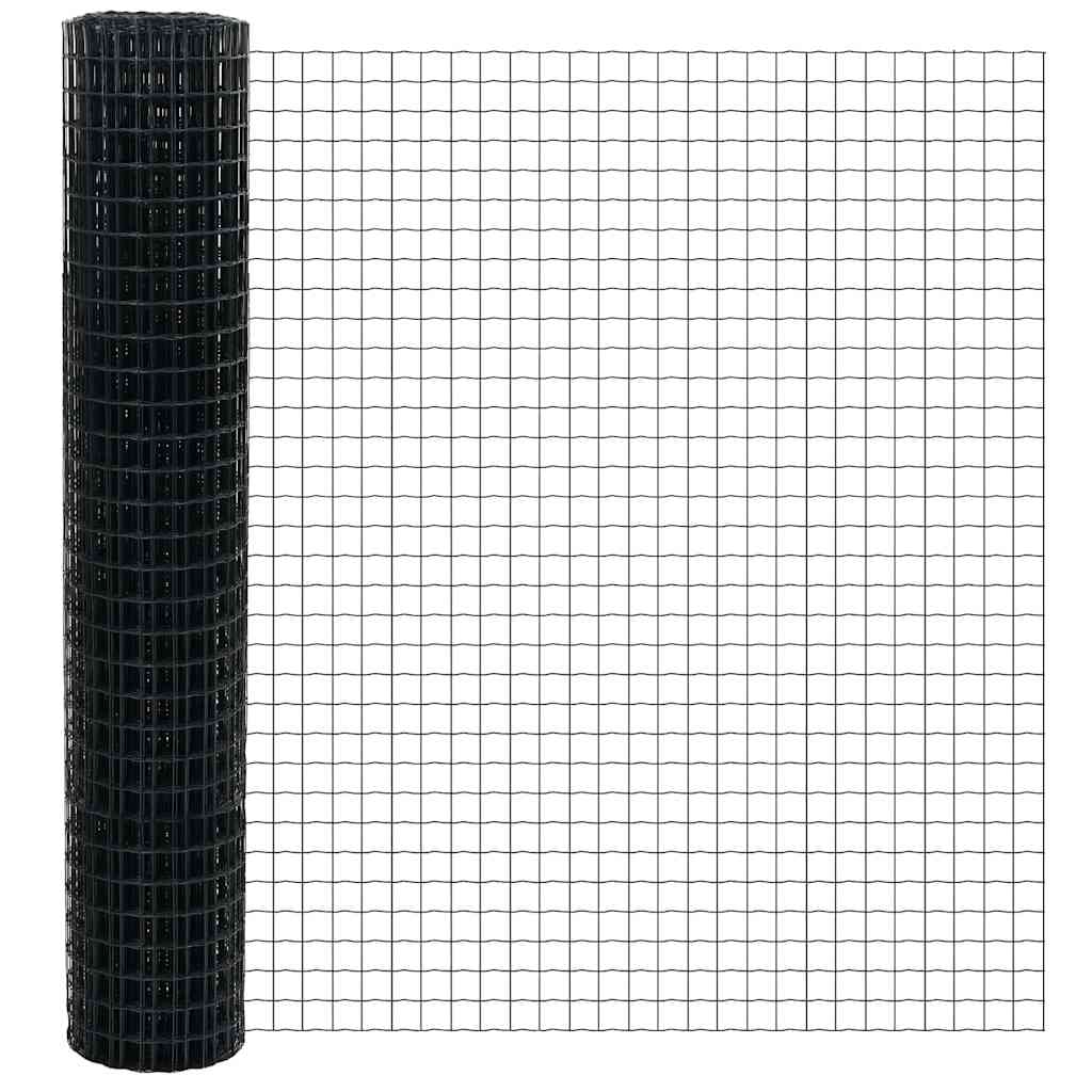 Ograda s postovima Siva 1,4 x 10 m Čelik i PVC