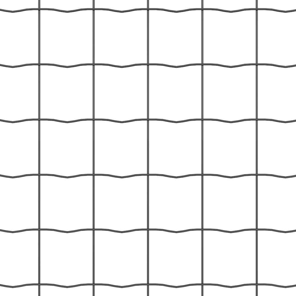 Ograda s postovima Siva 1,5 x 10 m Čelik i PVC