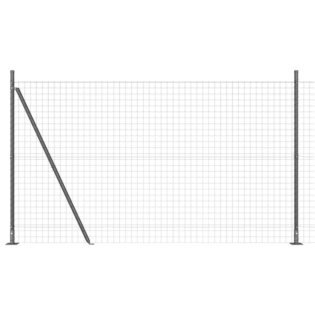 Ograda s postovima Siva 1,6 x 10 m Čelik i PVC