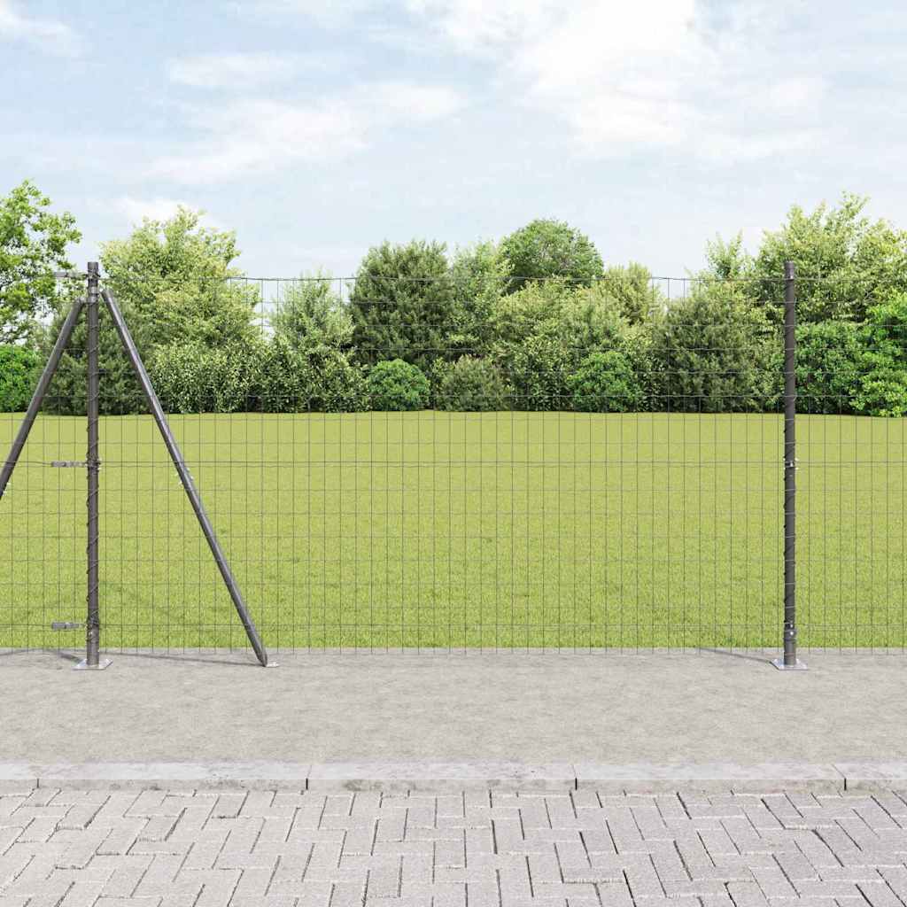 Euro Ograđivanje s Betonskom Bazom 10 x 1,2 m Siva Mreža