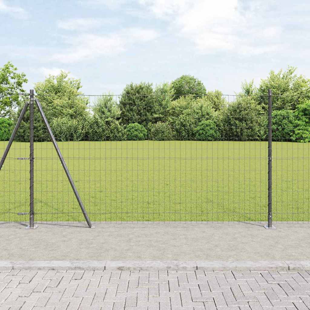 Euro Ograđivanje s Betonskom Bazom 10 x 1,2 m Siva Mreža