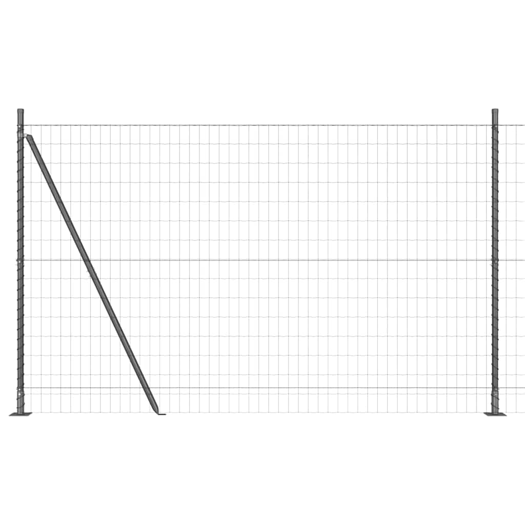 Ograda s postovima Siva 1,4 x 10 m Čelik i PVC