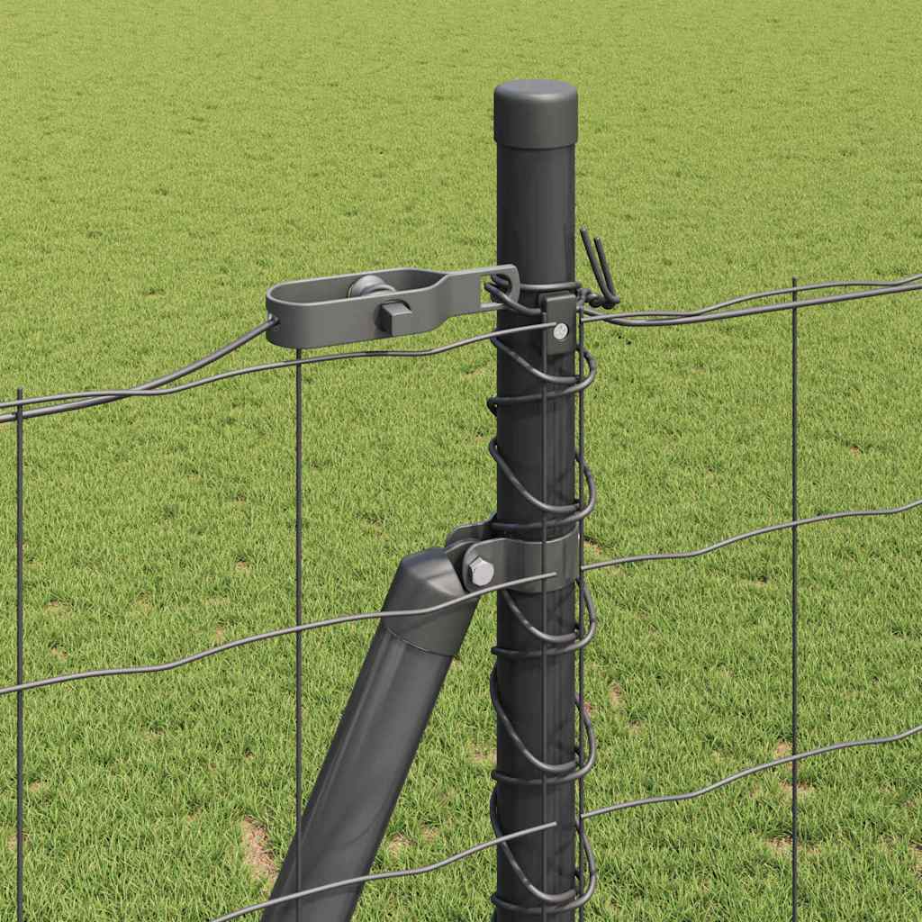 Ograda s postovima Siva 1,5 x 10 m Čelik