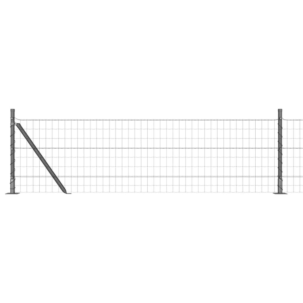 Ograda s postovima Siva 0,4 x 25 m Čelik i PVC