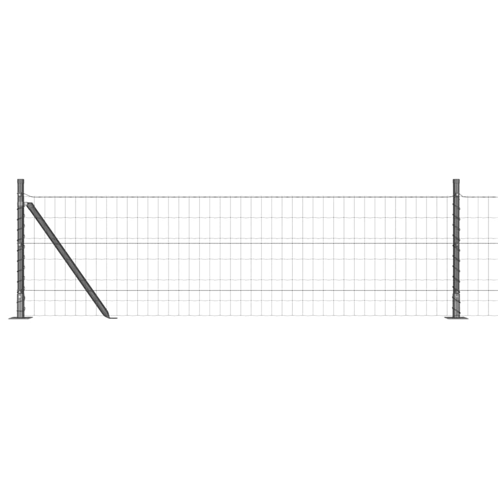 Ograda s postovima Siva 0,6 x 25 m Čelik i PVC
