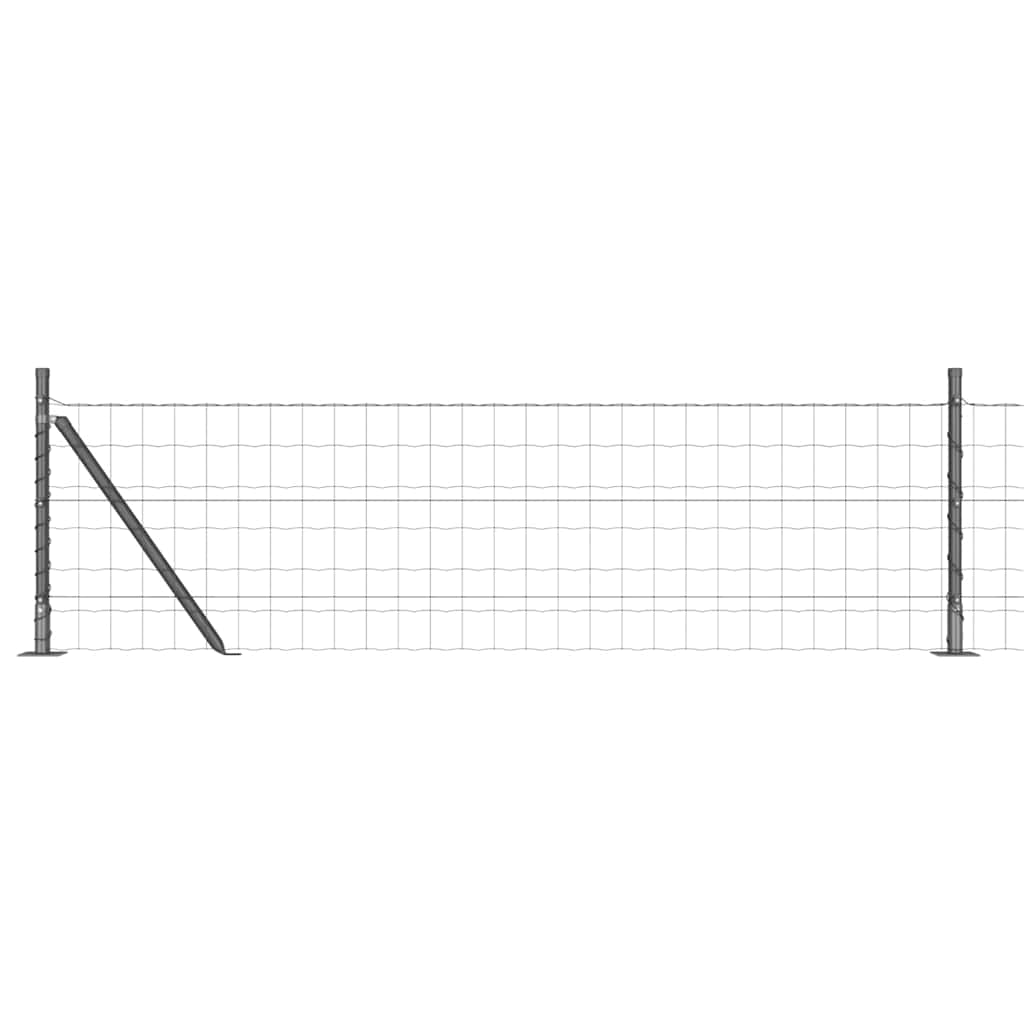 Ograda s postovima Siva 0,4 x 25 m Čelik i PVC