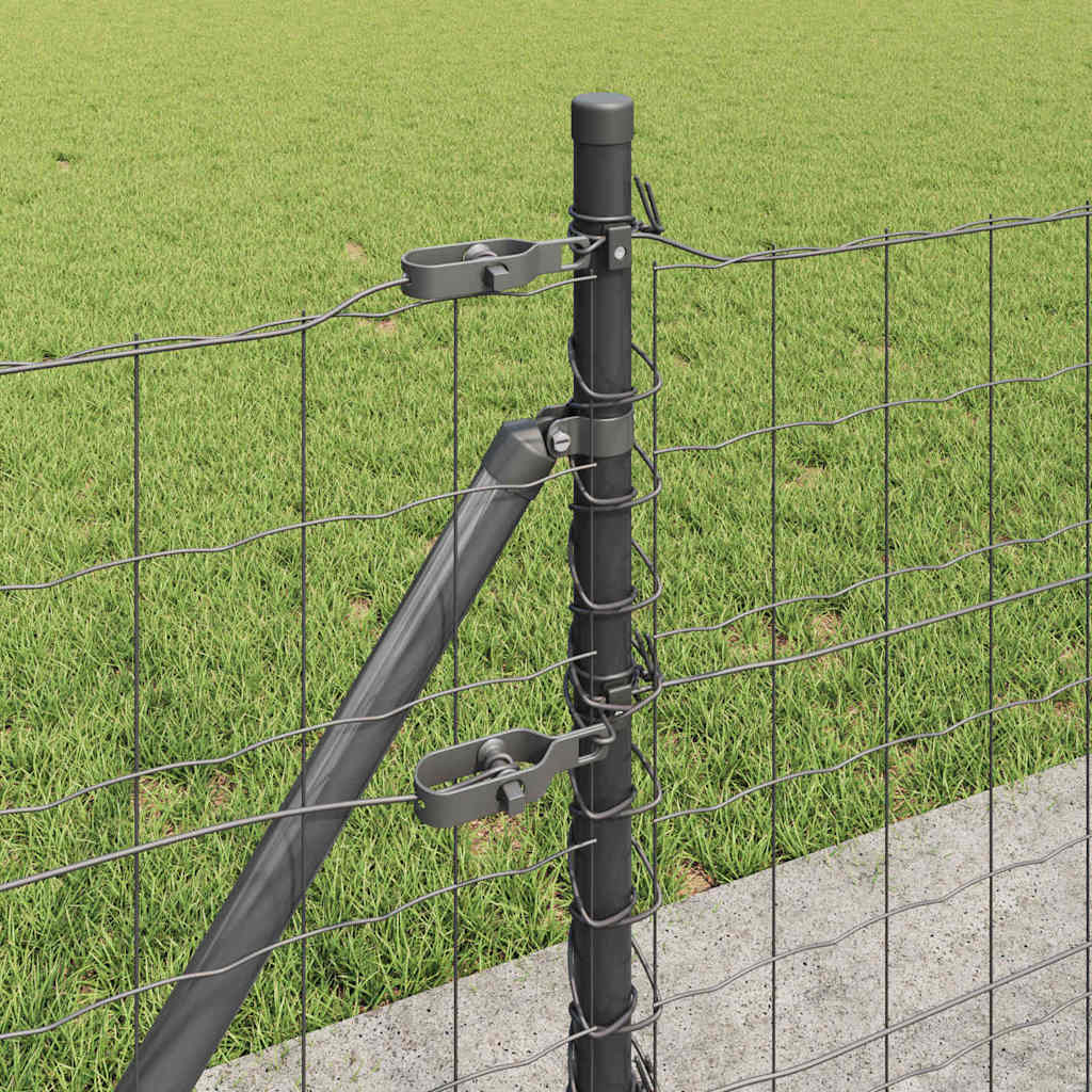 Ograda s postovima Siva 0,6 x 25 m Čelik i PVC