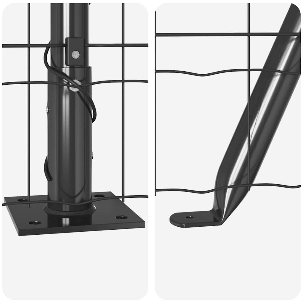 Ograda s postovima Siva 1,2 x 25 m Čelik i PVC