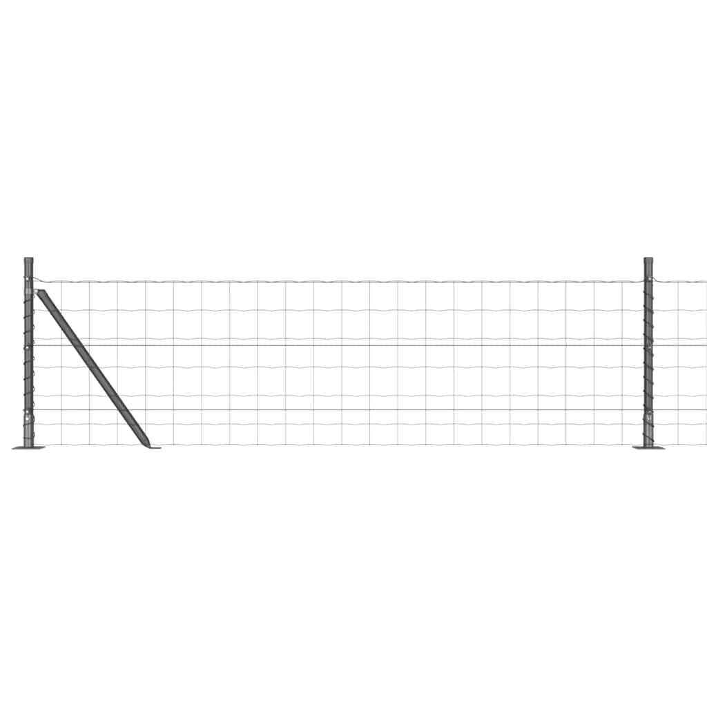 Ograda s postovima Siva 0,6 x 25 m Čelik i PVC