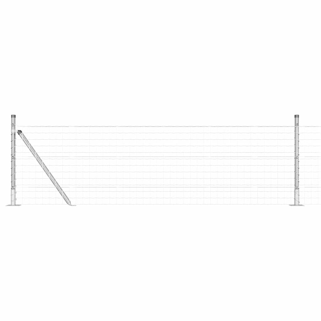 Ograda s postovima Srebrno 0,4 x 10 m Čelik