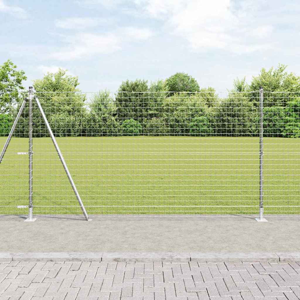Ograda s postovima Srebrno 1,2 x 10 m Čelik