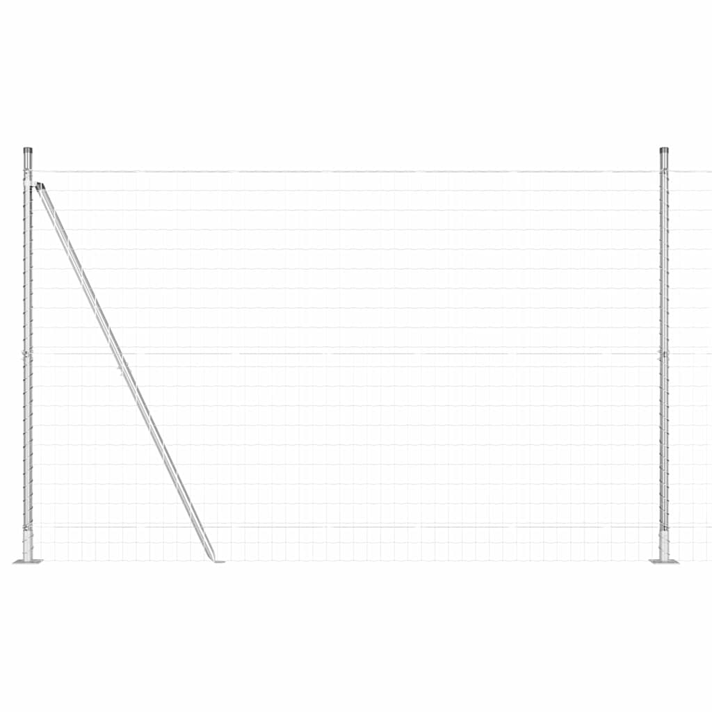 Ograda s postovima Srebrno 1,6 x 10 m Čelik