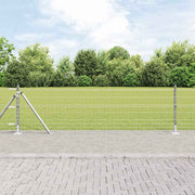 Vanjski Euro Ograda s Betonskom Podlogom 10 x 0,6 m Srebrna