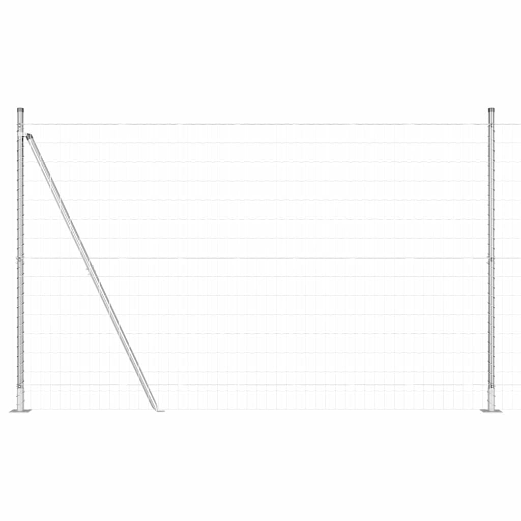 Vanjski Euro Ograda s Betonskom Podlogom 10 x 1,5 m Srebrna