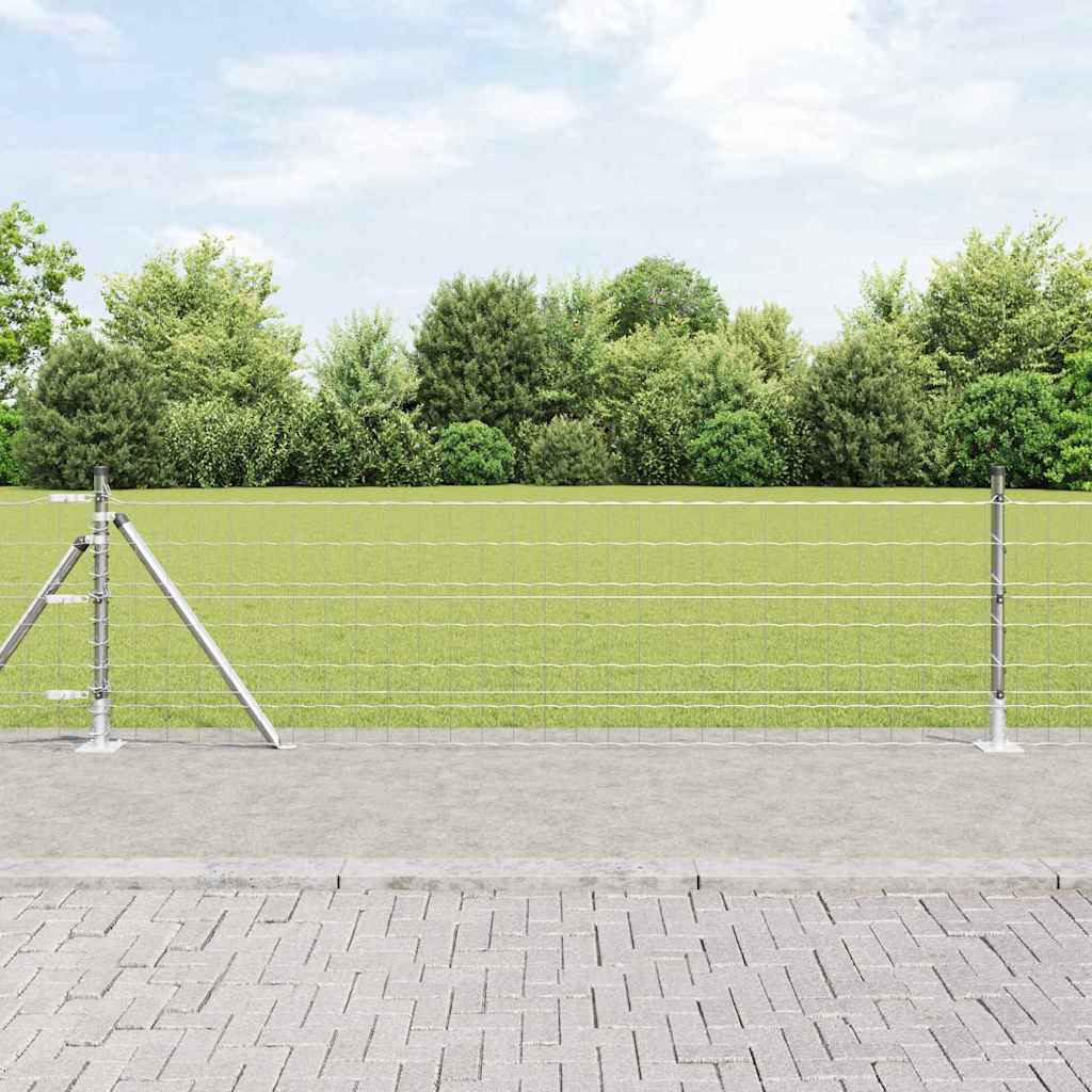 Vanjski Euro Ograda s Betonskom Podlogom 10 x 0,4 m Srebrna