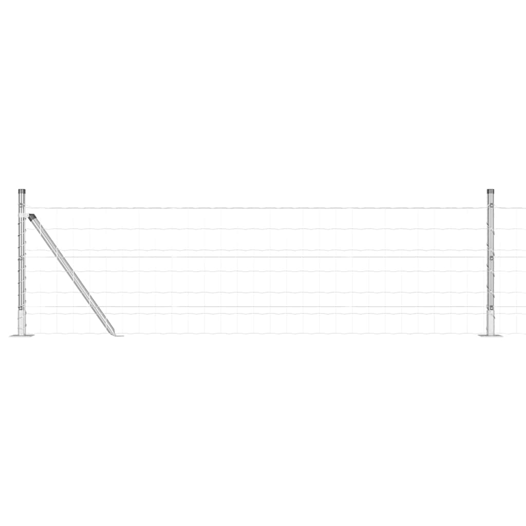 Vanjski Euro Ograda s Betonskom Podlogom 10 x 0,4 m Srebrna