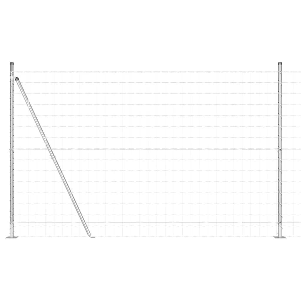Vanjski Euro Ograda s Betonskom Podlogom 10 x 1,5 m Srebrna