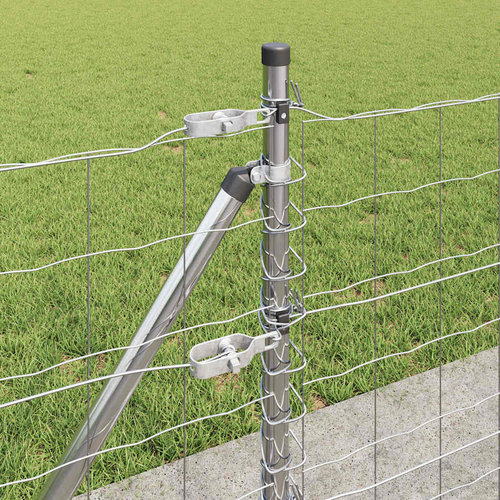 Ograda s postovima Srebrno 0,6 x 10 m Čelik