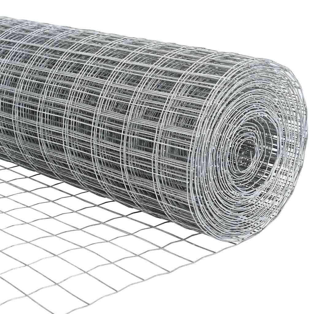 Vanjski Euro Ograda s Betonskom Podlogom 25 x 0,4 m Srebrna