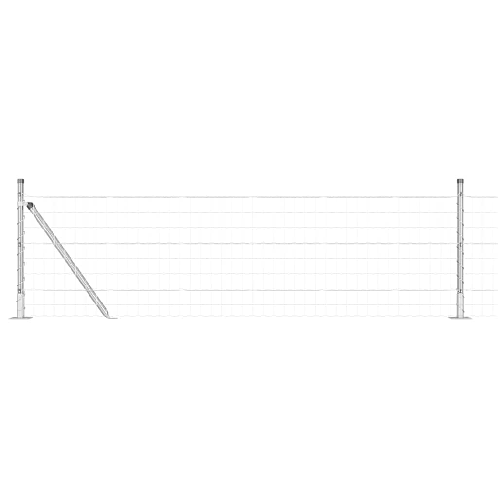 Vanjski Euro Ograda s Betonskom Podlogom 25 x 0,4 m Srebrna