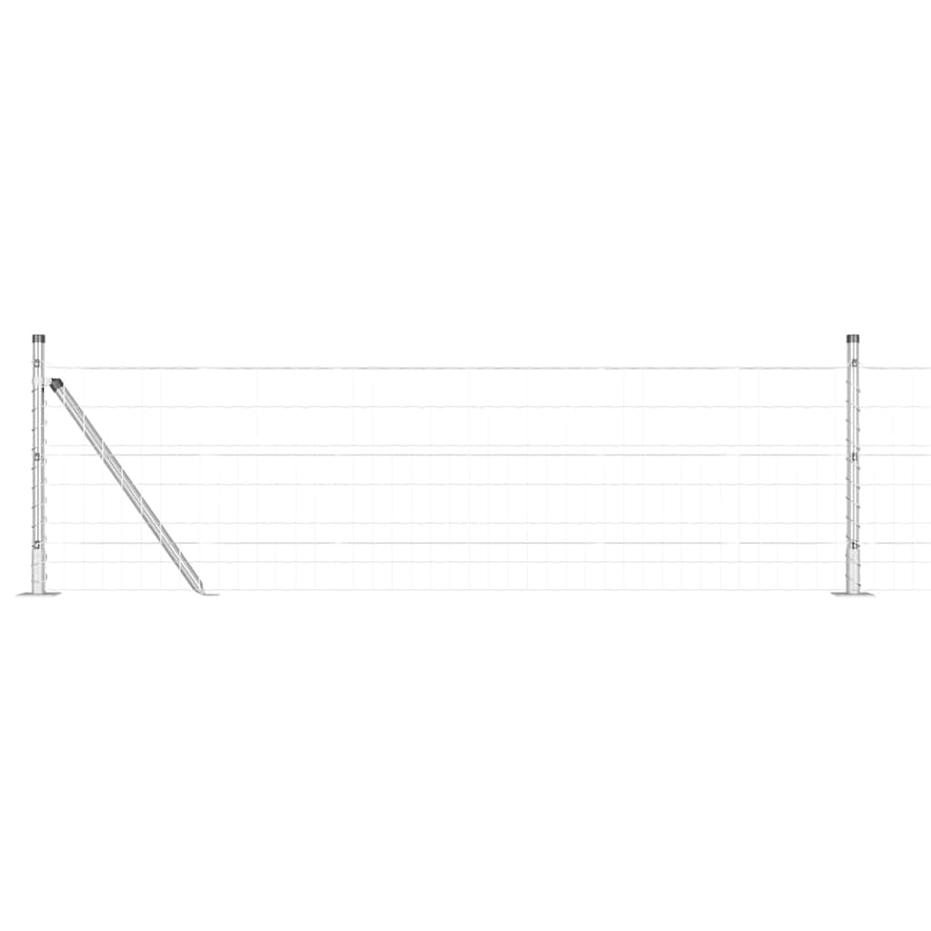 Vanjski Euro Ograda s Betonskom Podlogom 25 x 0,4 m Srebrna