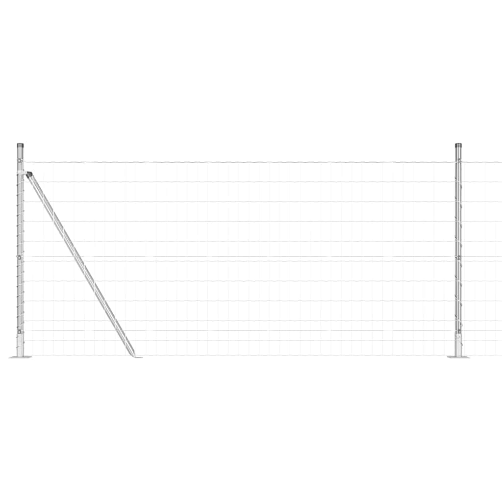 Ograda s postovima Srebrno 1 x 25 m Čelik