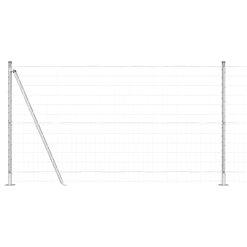 Ograda s postovima Srebrno 1,2 x 25 m Čelik