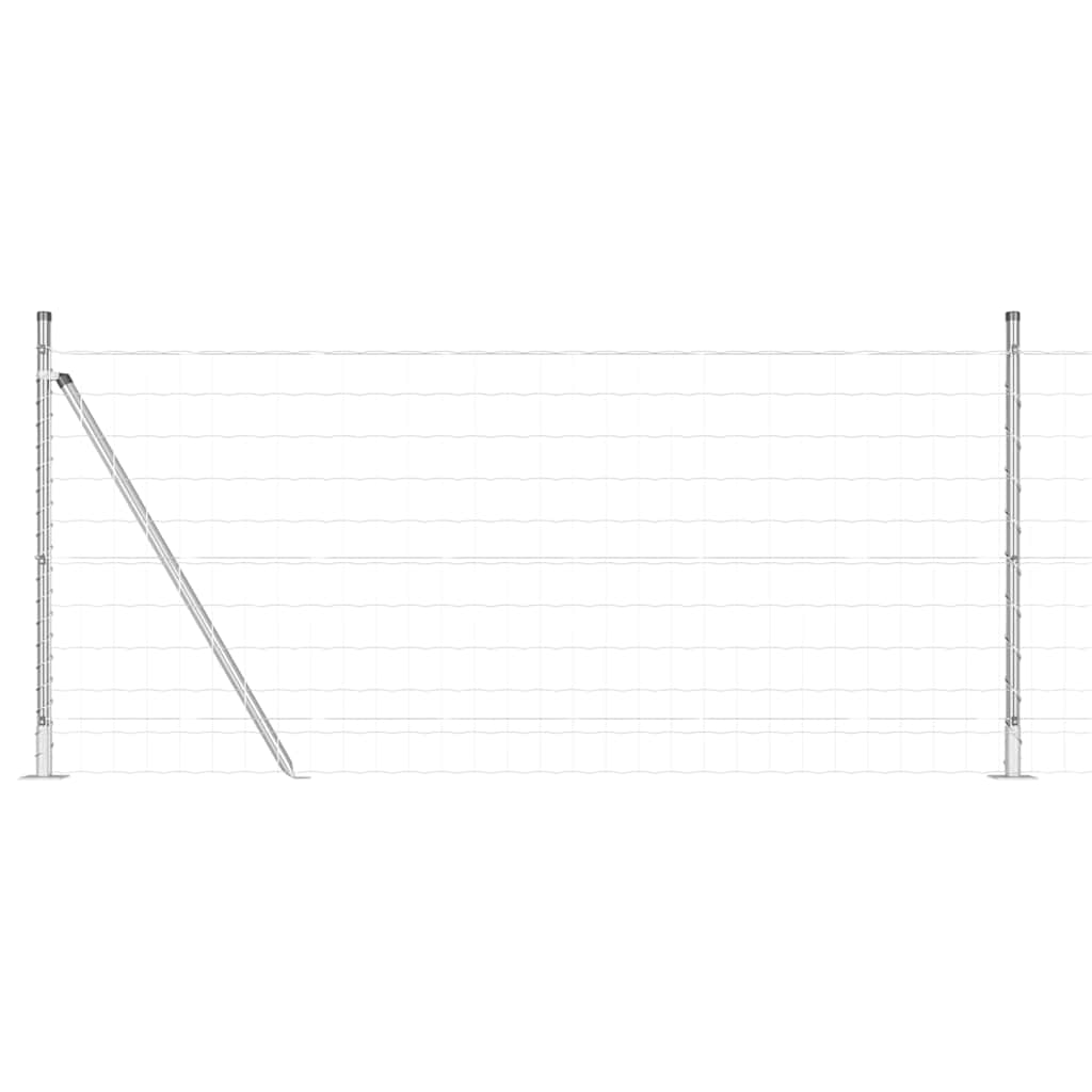 Ograda s postovima Srebrno 1 x 25 m Čelik