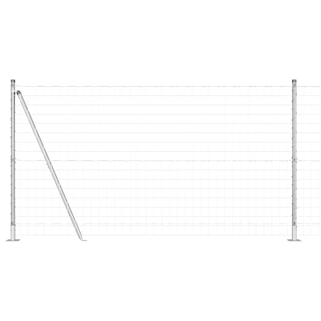 Ograda s postovima Srebrno 1,2 x 10 m Čelik